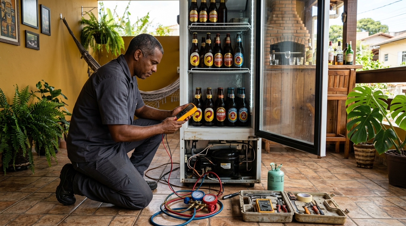 Conserto de placa eletrônica de cervejeira no Arpoador, Contagem‑MG